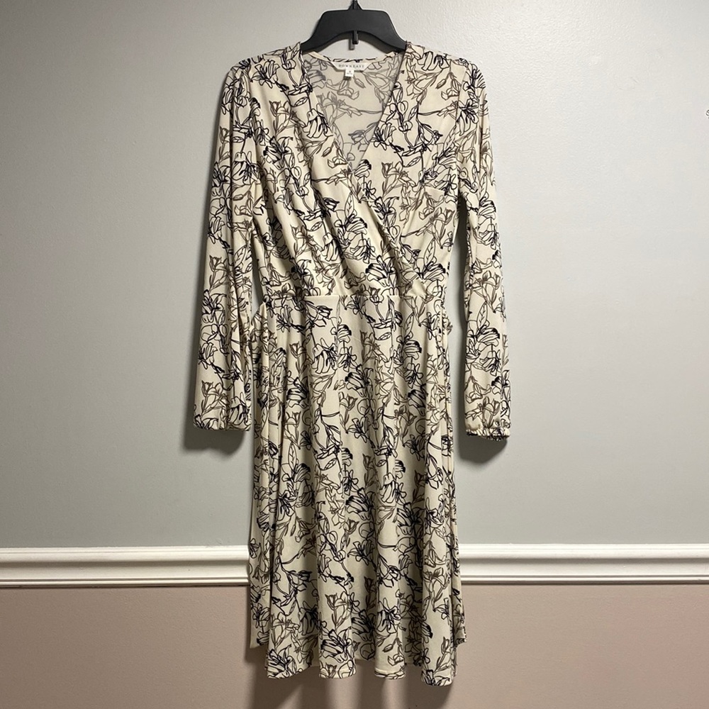 Floral Long sleeves midi rap dress